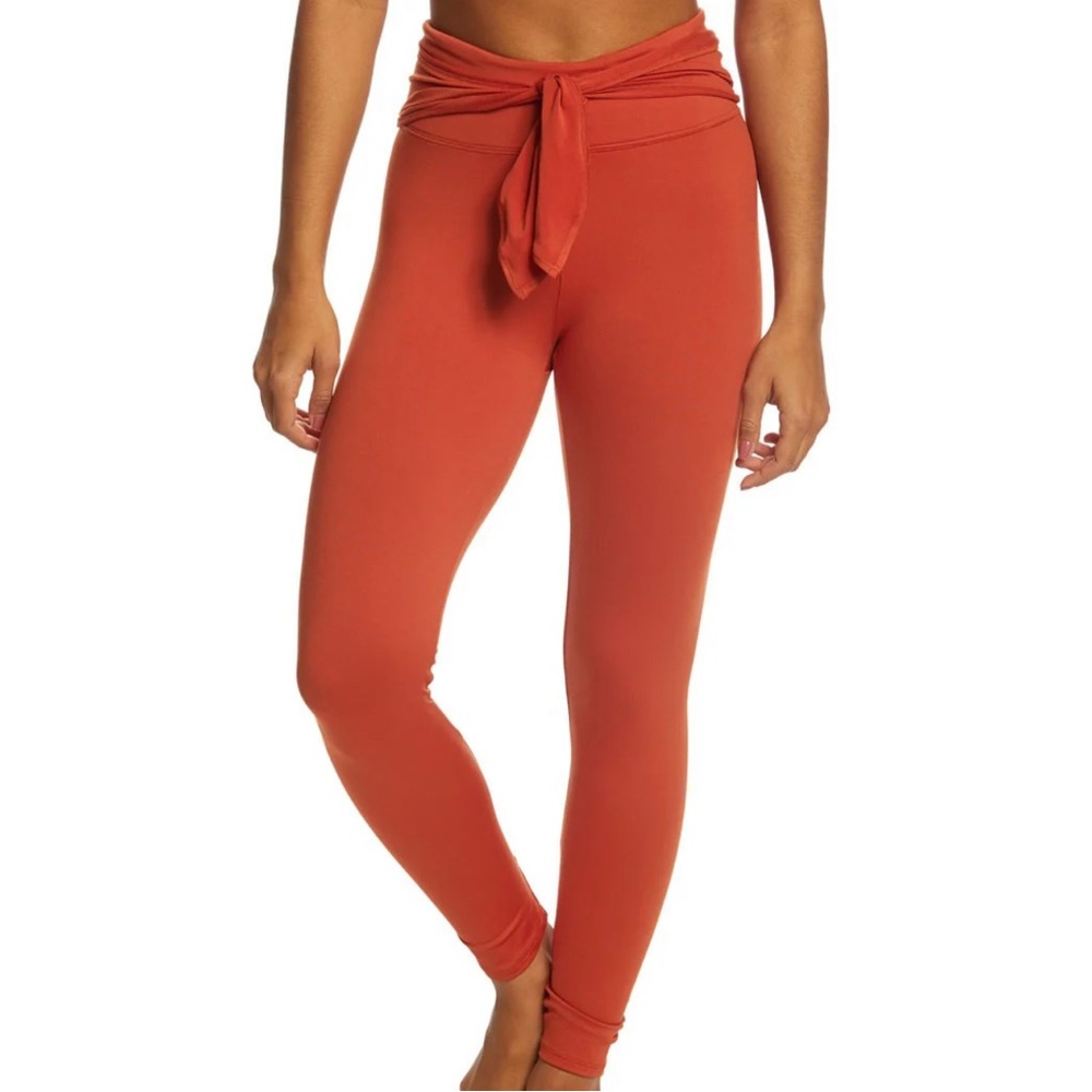 Free People Orange High-Waisted Leggings